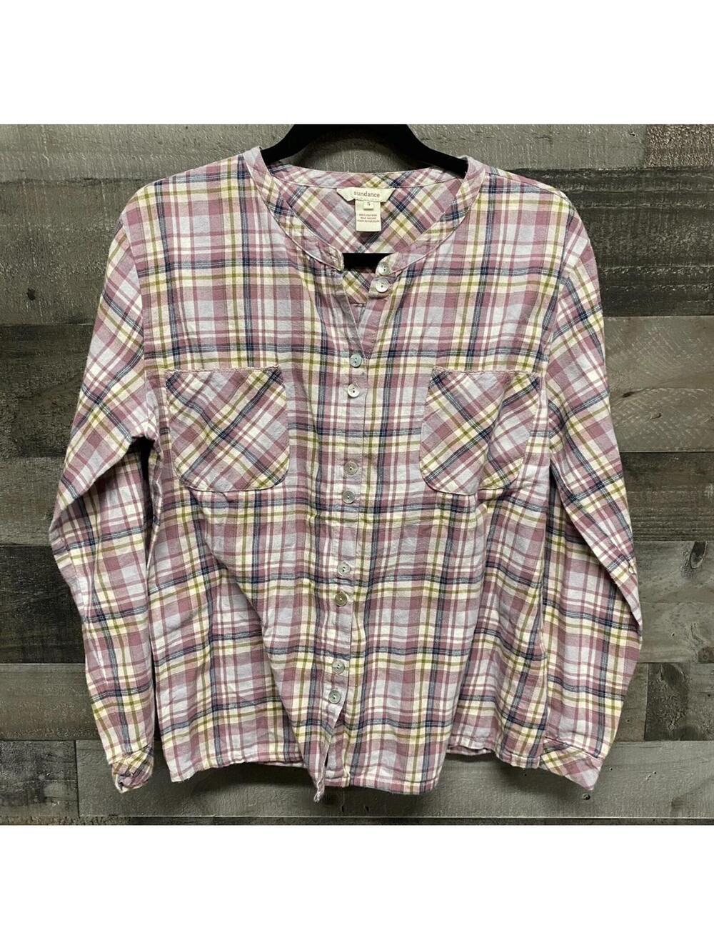 Sundance Women's Size Small Purple Striped Long Sleeve Button Down Shirt Top